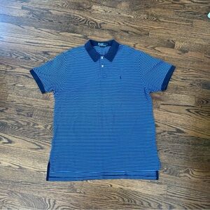 Polo Ralph Lauren Polo Shirt Men’s Size XL Short Sleeve Blue Striped Pima Cotton